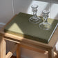 vintage, mod glass candlestick-holders