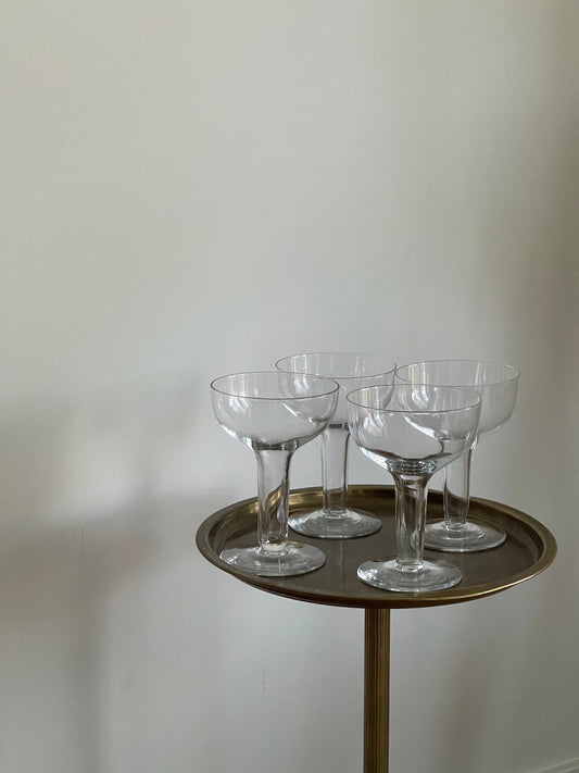 vintage hollow-stemmed coupes | four set