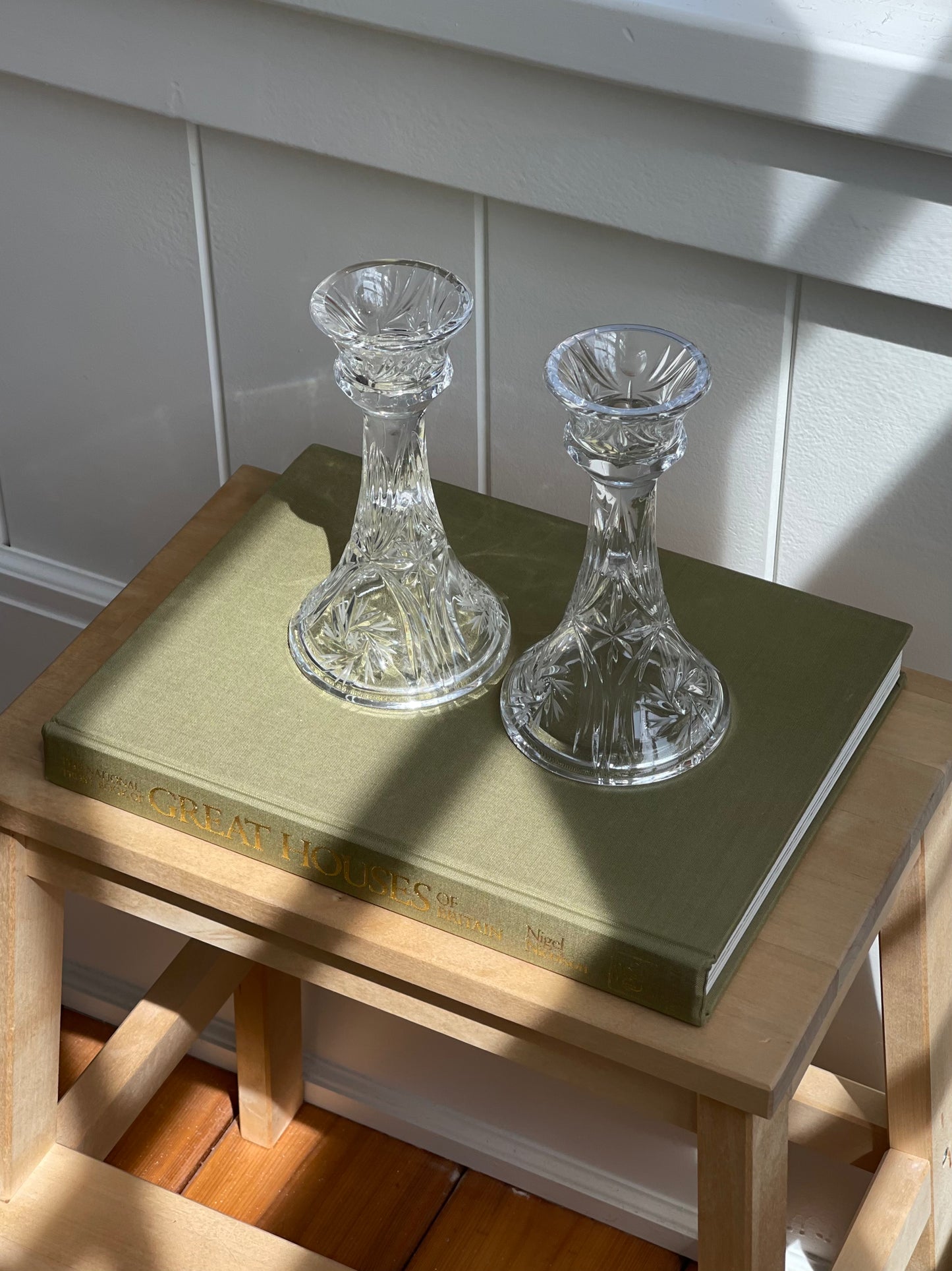 (vintage) crystal candlestick-holders