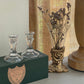 vintage, mod glass candlestick-holders
