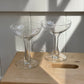 vintage floral crystal coupes with hollow stem