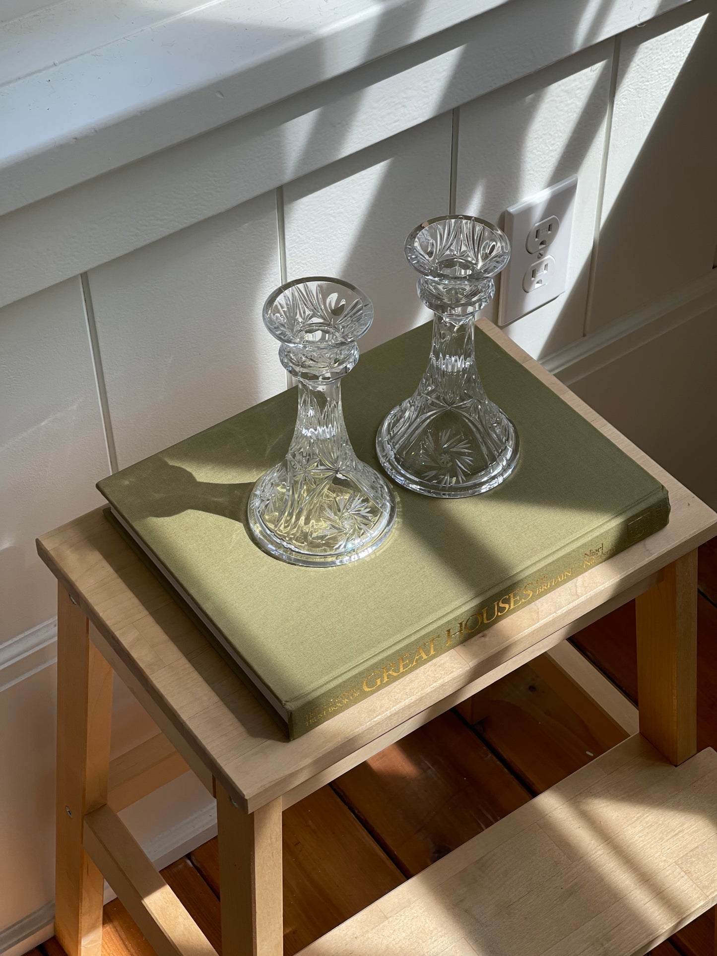 (vintage) crystal candlestick-holders