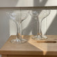vintage floral crystal coupes with hollow stem