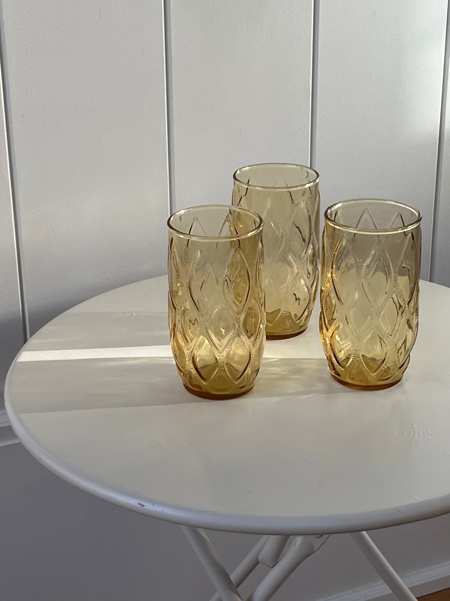 vintage amber highball set