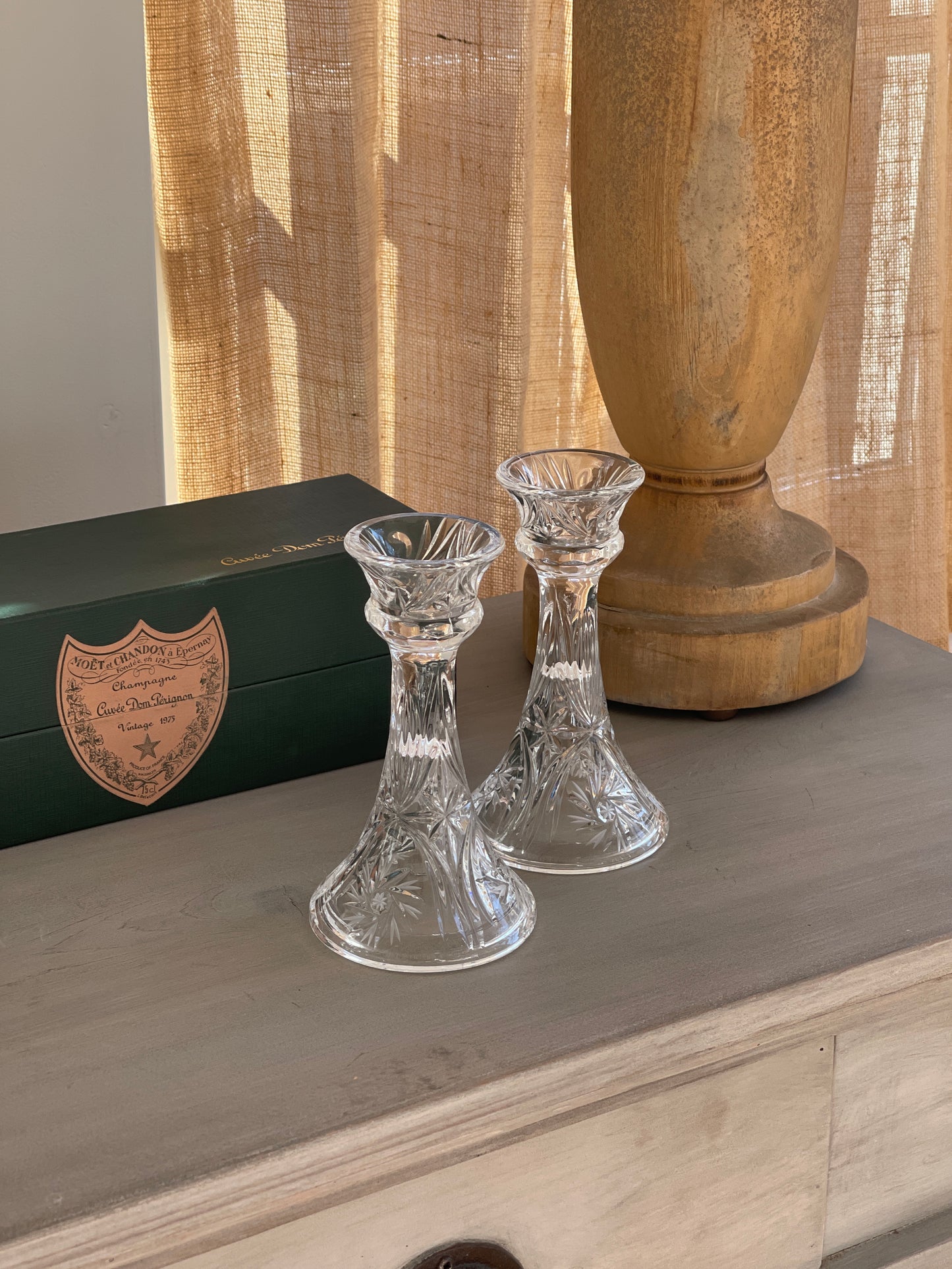 (vintage) crystal candlestick-holders