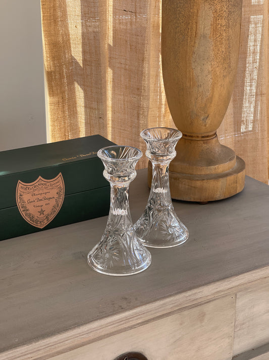 (vintage) crystal candlestick-holders