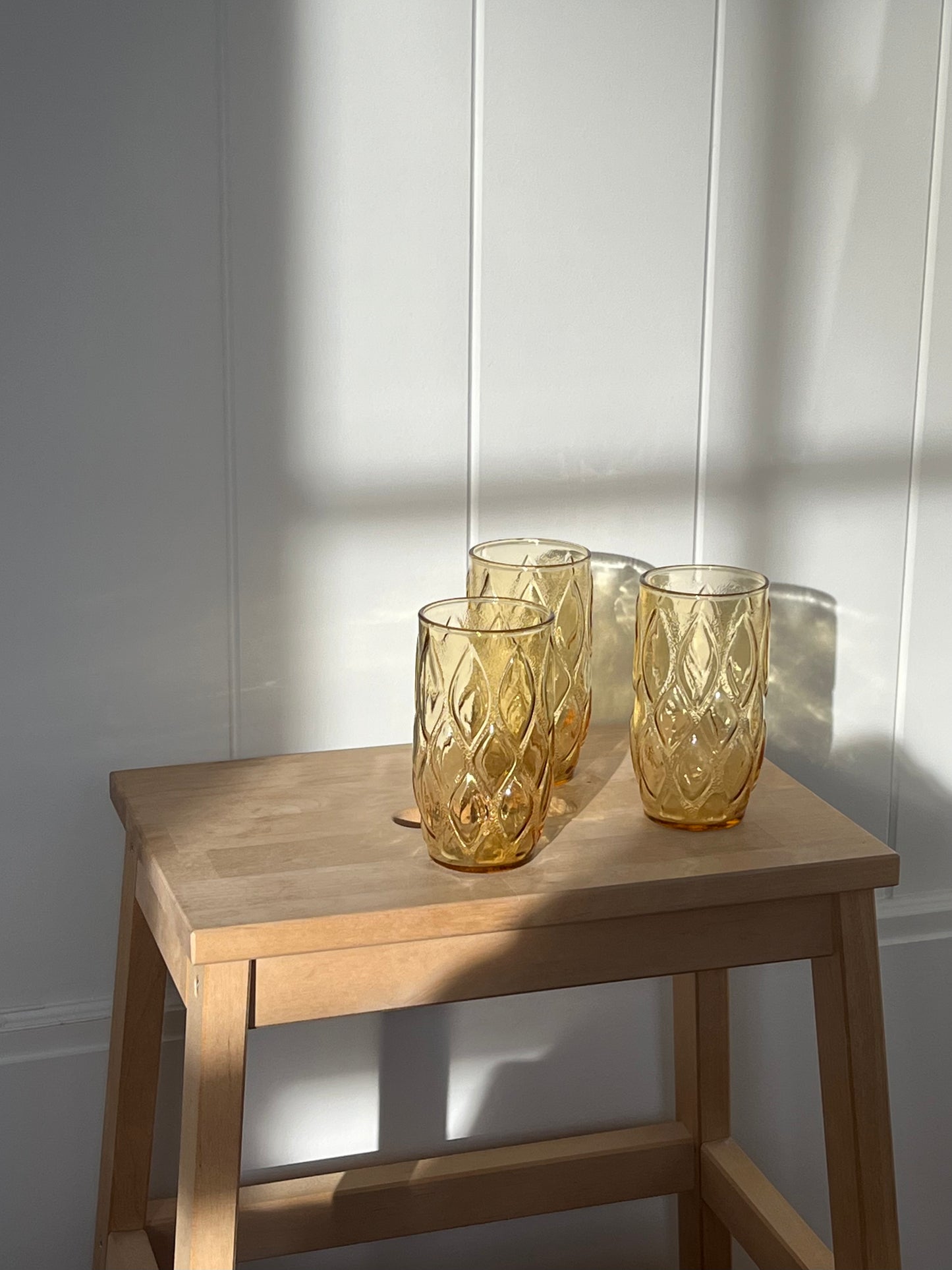vintage amber highball set